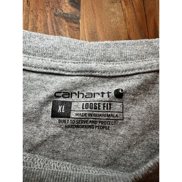 Carhartt Loose Fit Long Sleeve Tee Men’s Size XL Pocket Tee Work Shirt Gray - Picture 3 of 5